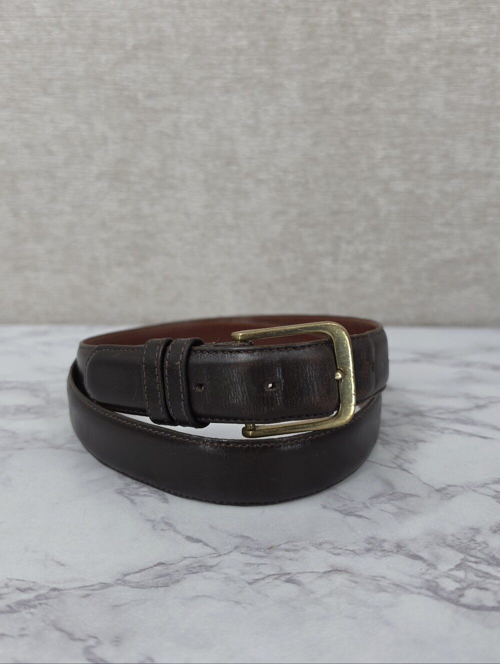 Coach USA Vintage Mocha Leather Belt Size 38 Brass Buckle
